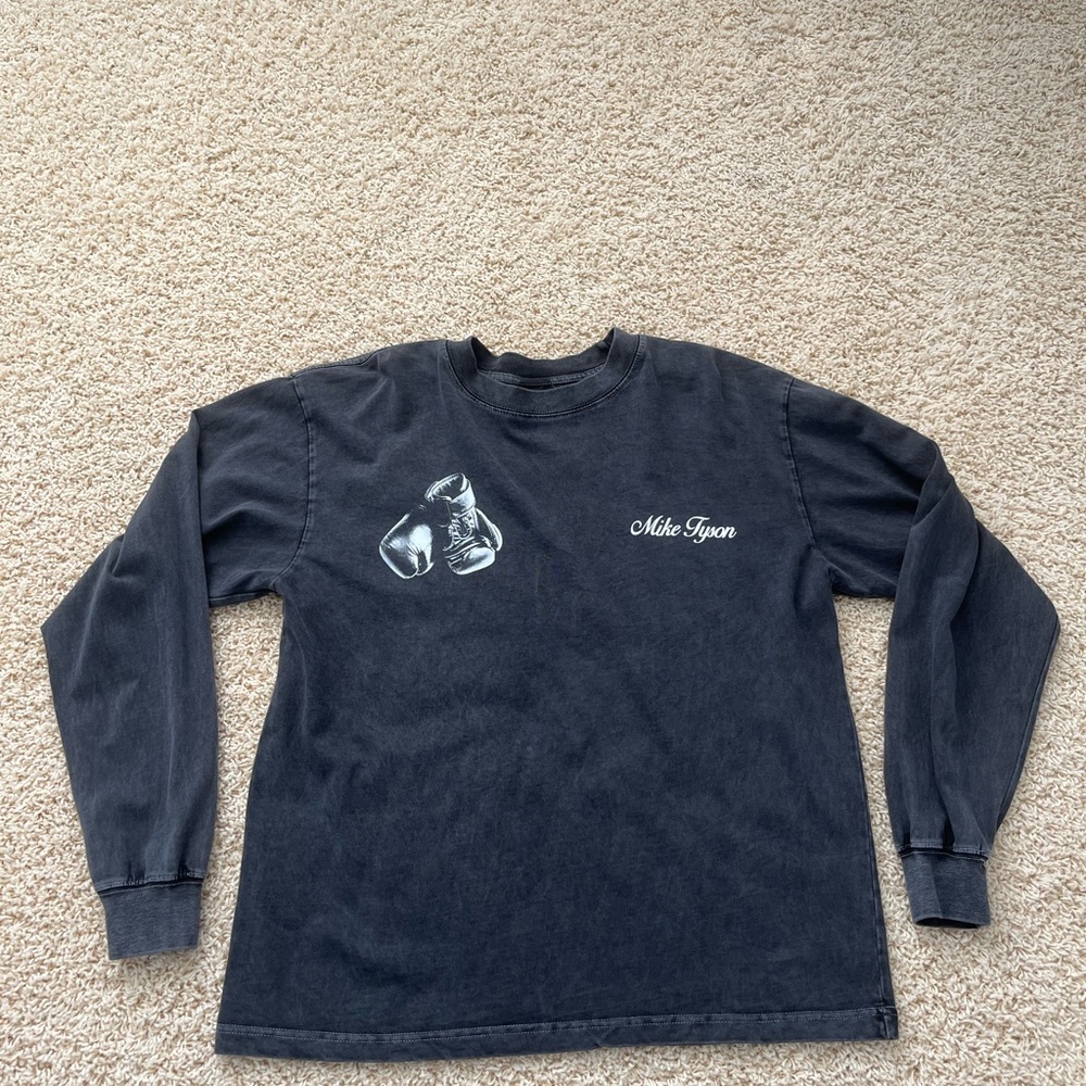 Black Long Sleeve Shirt with Boxing Glove Design